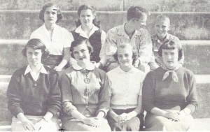 Honor Court, Lexington High School 1954, Martha Spencer and Gil Gillespie, in the back row